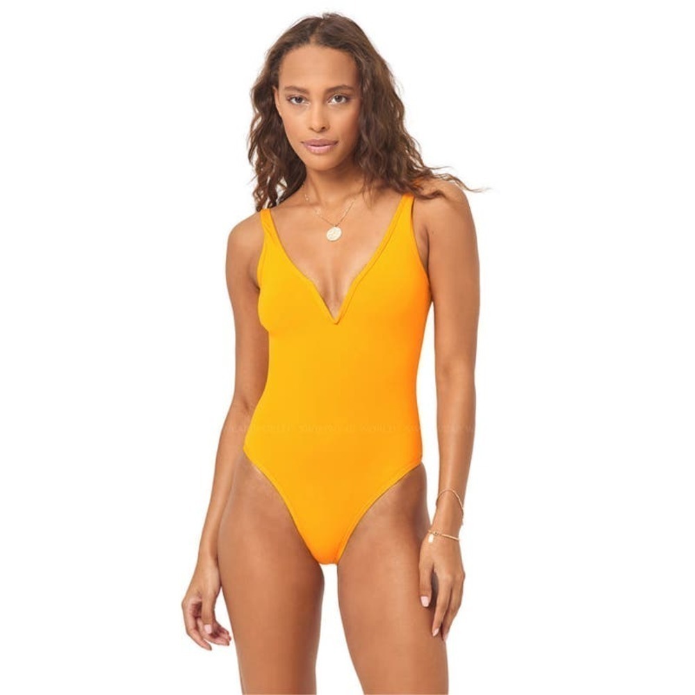 L SPACE Women's Man Coco One Piece Classic Swimsuit Size S NWT